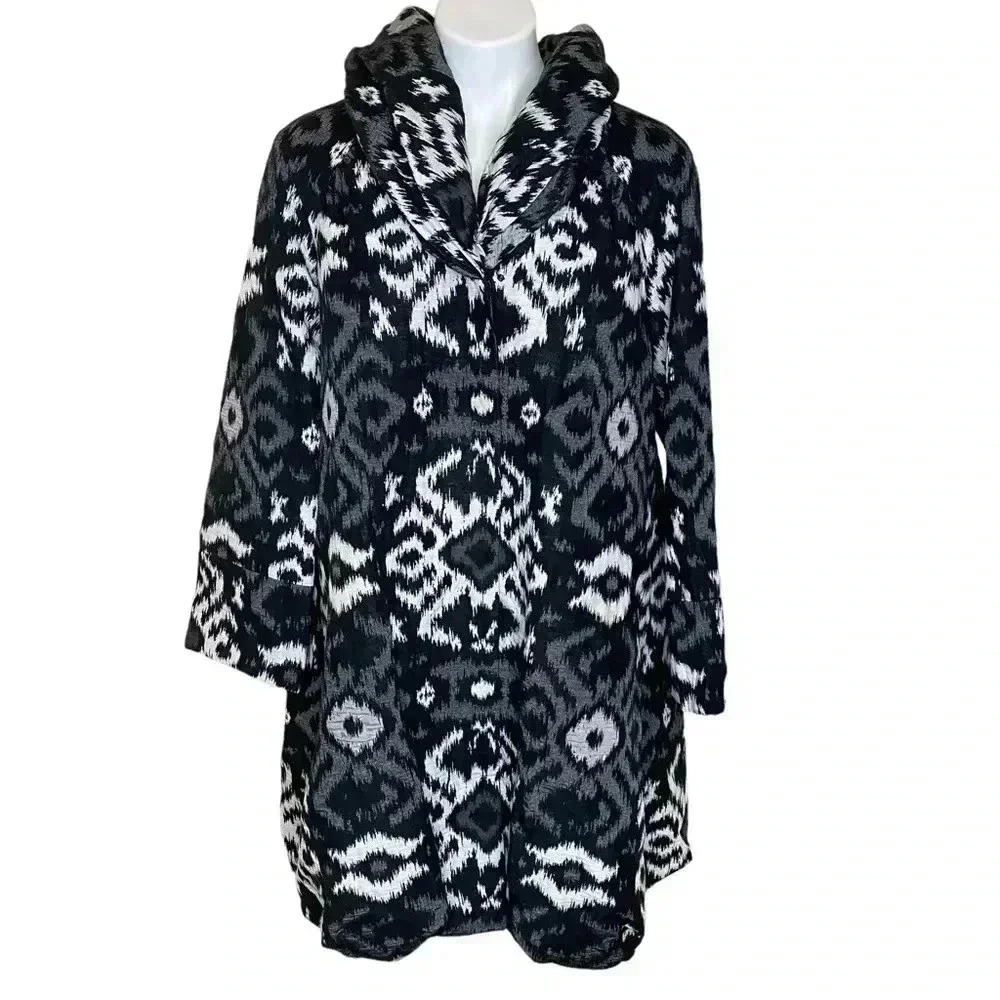 Lafayette 148 New York long jacquard duster jacket  trench opera coat modest